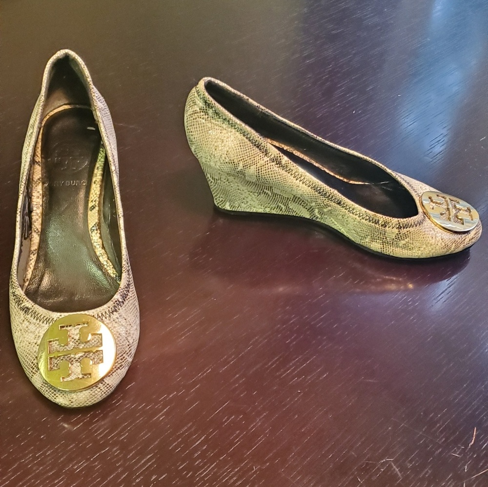 Tory Burch snakeskin shoes